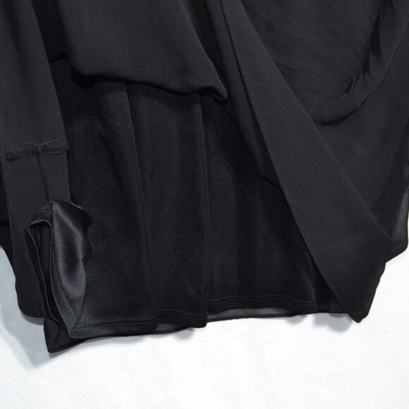 Express Black Sheer Long Sleeve V Neck Dress Size Large - Picture 11 of 11